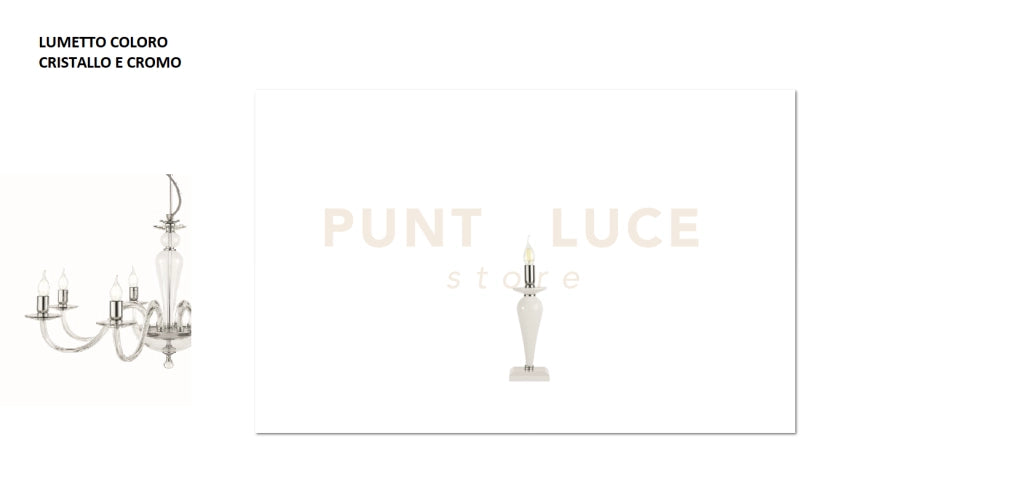 LUME PICCOLO PAGANINI CRISTALLO CROMO 1 LUCE ATTACCO E14 H.32CM