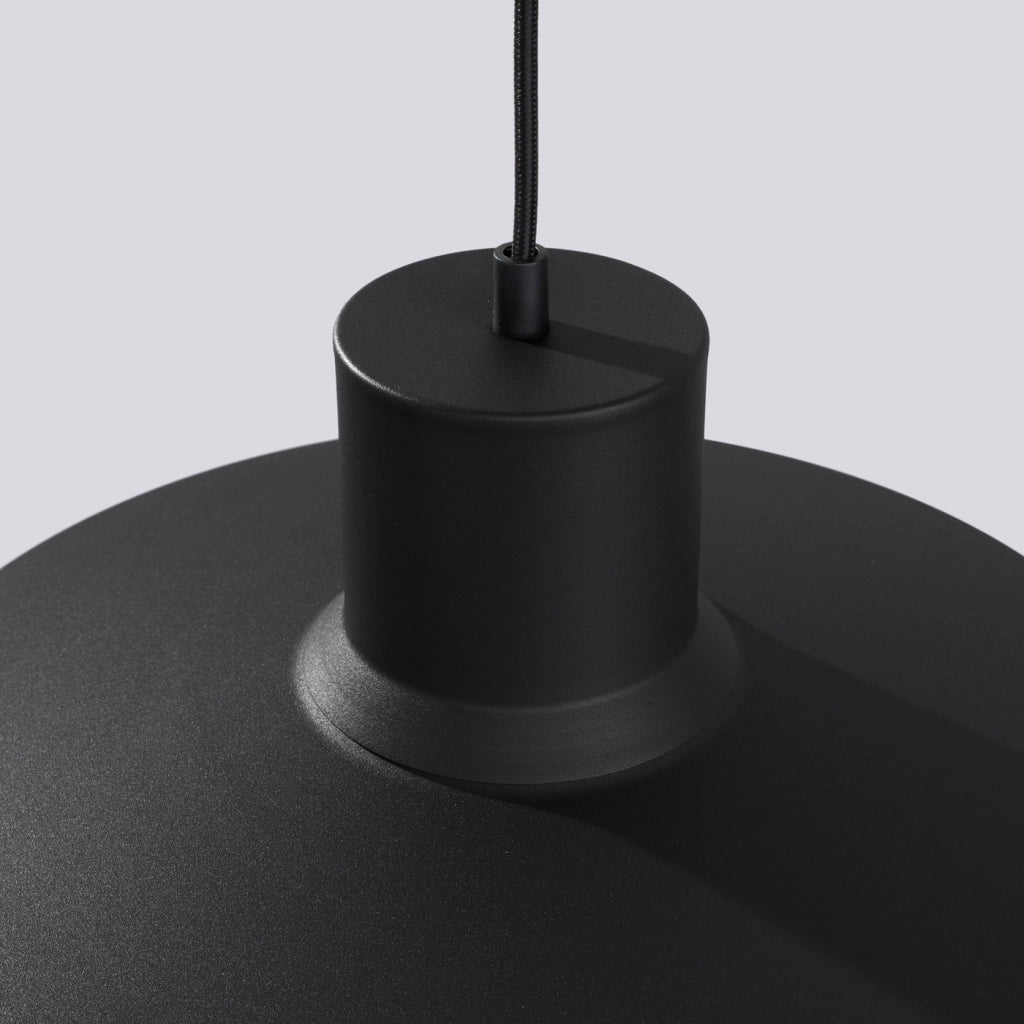 Lampada a sospensione BILO in acciaio nero E27 moderna rotonda 35x120cm