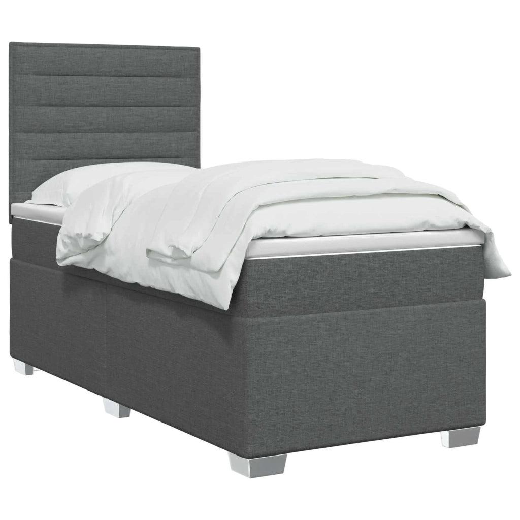 Letto box spring con materasso Grigio Scuro Singolo Tessuto 3453501