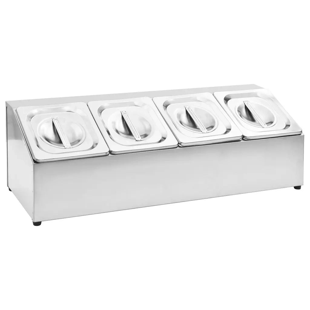 Supporto Gastronorm con 4 Contenitori GN 1/6 in Acciaio Inox CFW3544417