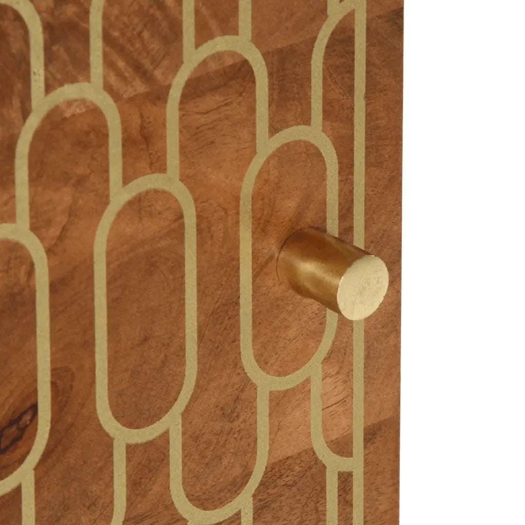 Comodino 40x33x46 cm in Legno Massello di Mango 358280