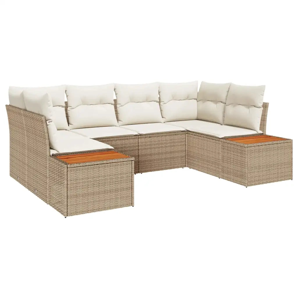 Set Divano da Giardino con cuscino 6 pcs Beige polyrattan 3348157