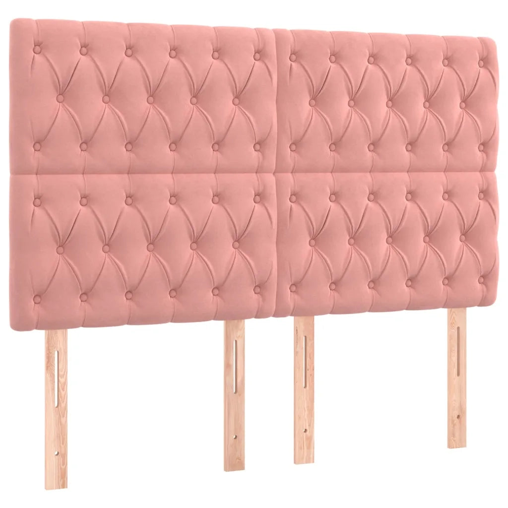 Letto a Molle con Materasso e LED Rosa 140x190 cm in Velluto 3136304
