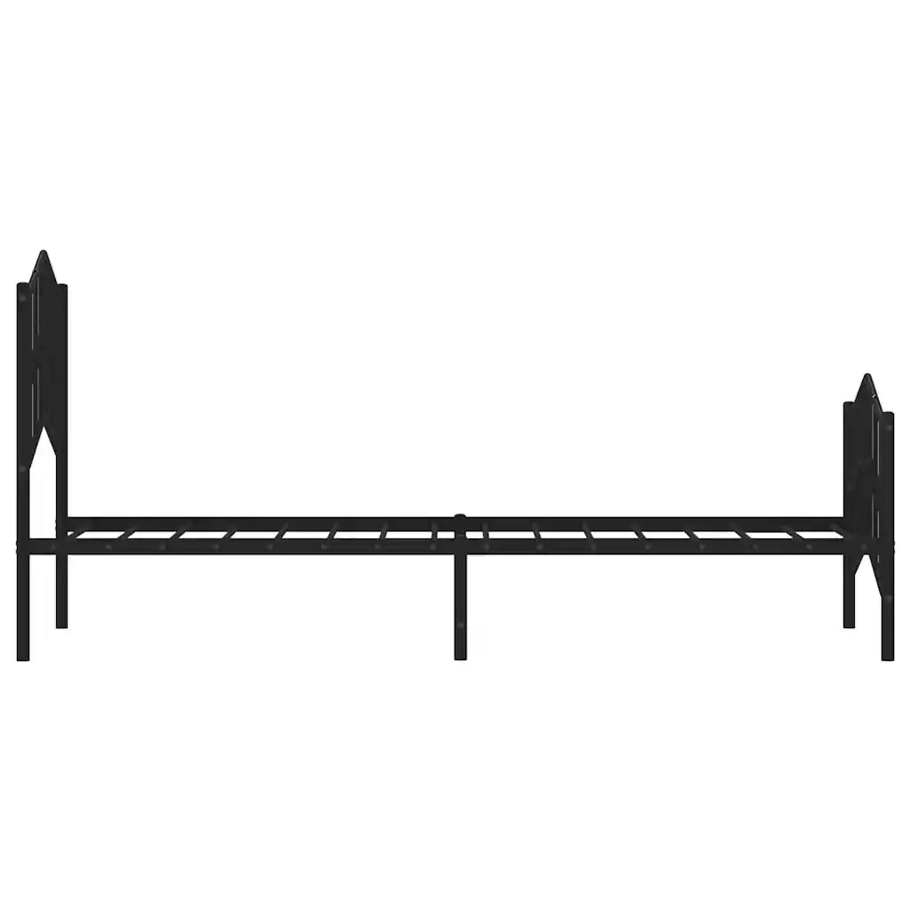Giroletto con Testiera e Pediera Metallo Nero 100x190 cm 373801