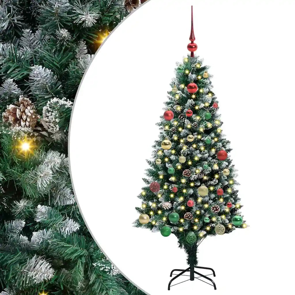 Albero di Natale artificiale con 150 LED Verde 150 cm 3396259