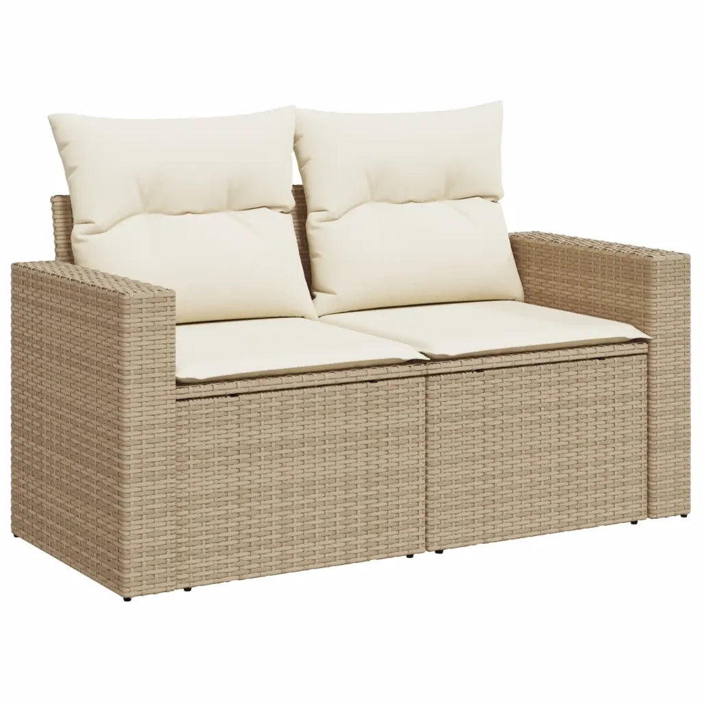 Set Divano da Giardino 8 pz con Cuscini Beige in Polyrattan 3256562