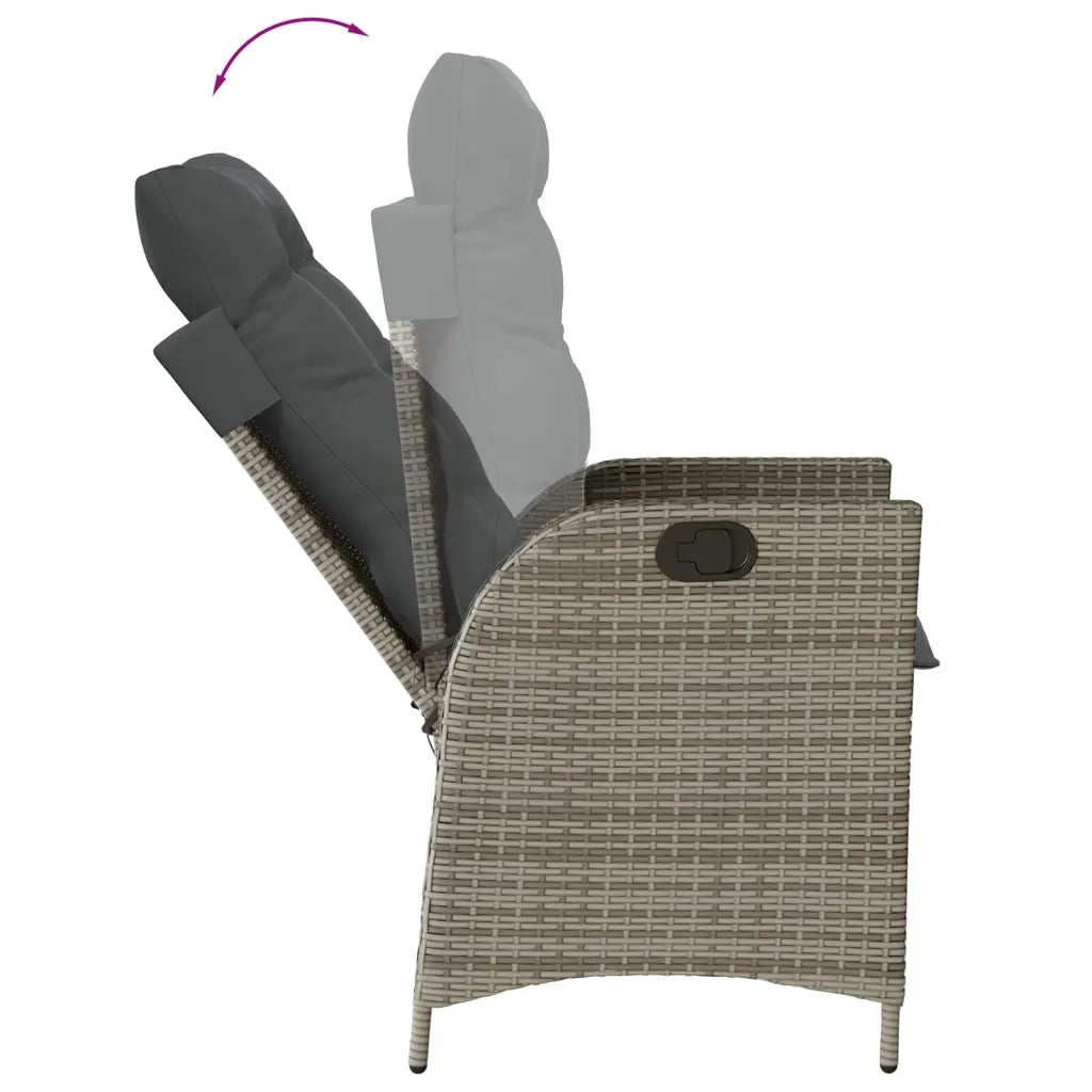 Set da Pranzo da Giardino 9 pz con Cuscini in Polyrattan Grigio 3213122