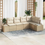 Set Divano da Giardino 5 pcs Beige e Crema polyrattan 3355730
