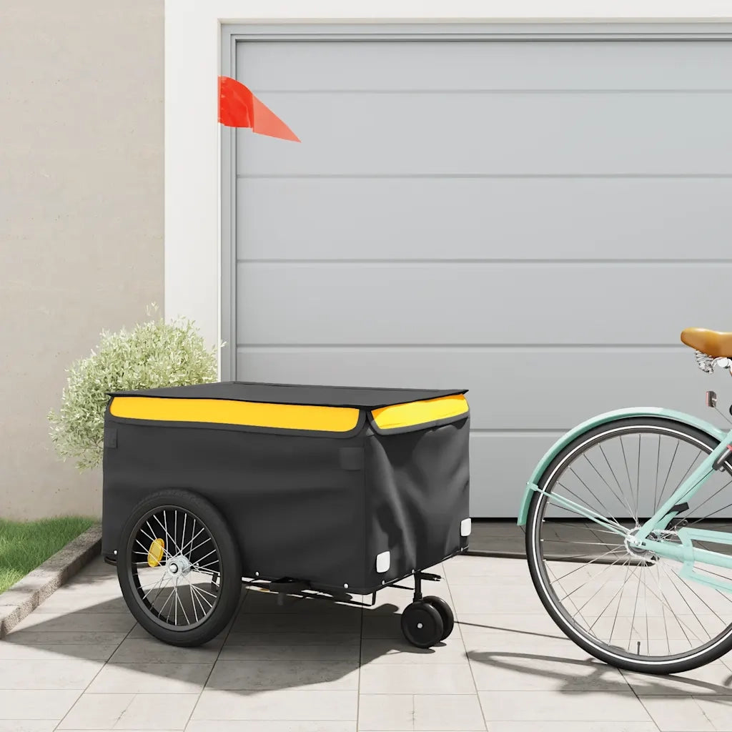 Rimorchio da Bici Nero e Giallo 45 kg in Ferro CFW1864319