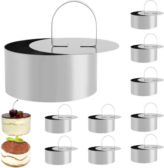 Dessertringhe - 10 pezzi - acciaio inossidabile - 8 cm
