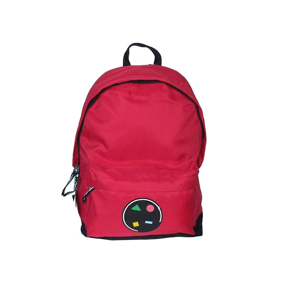 Trade Shop - Zaino Americano Scuola Tempo Libero In Tessuto Chiusura A Zip Colore Rosso -