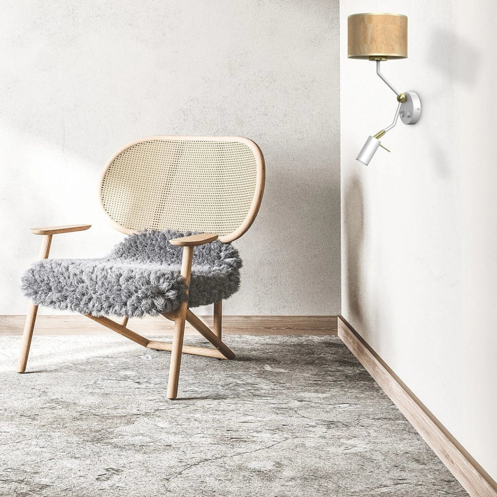 Applique CORK in sughero con luce lettura E27/GU10 Milagro