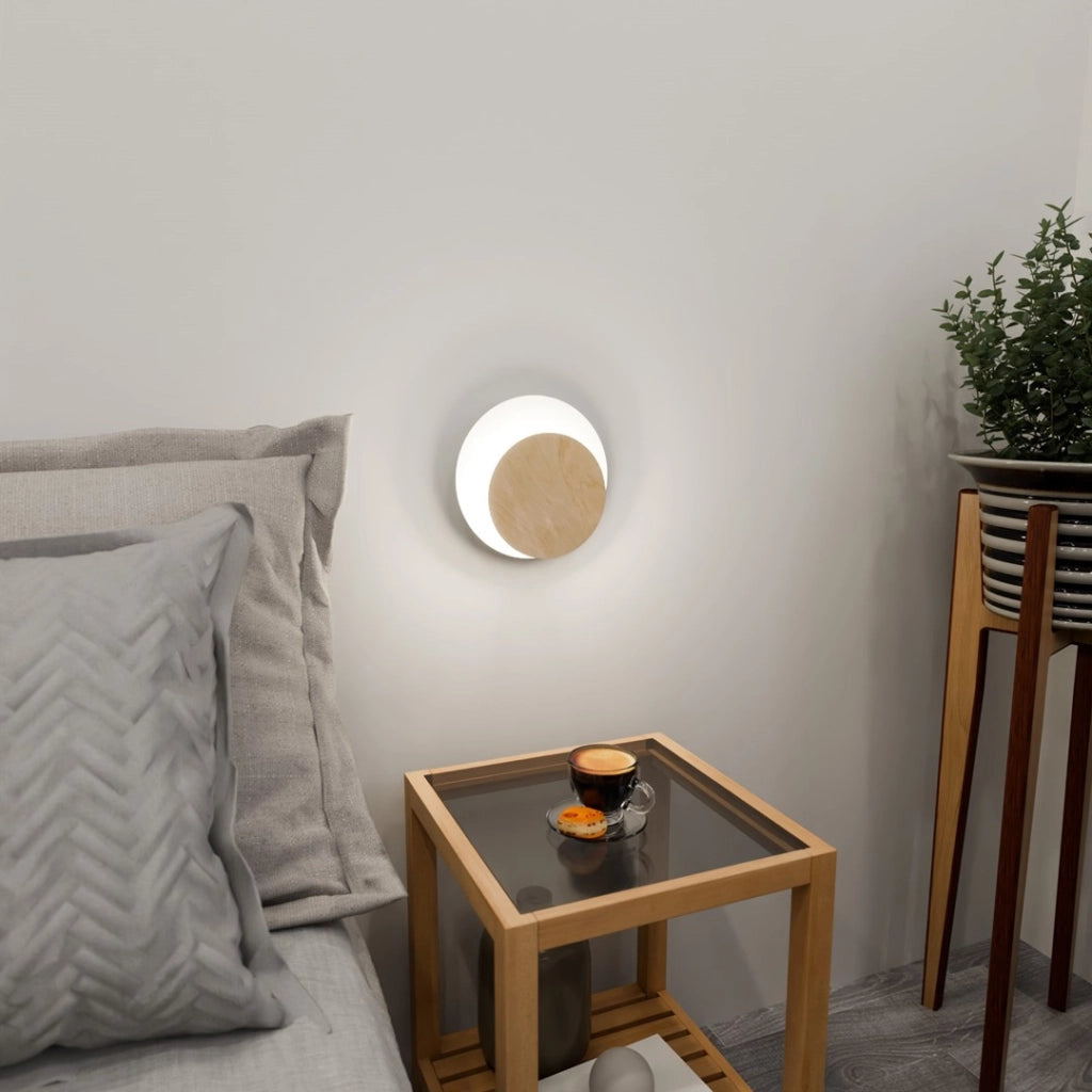 Applique Emibig Circle 1 luce G9 bianco/legno chiaro