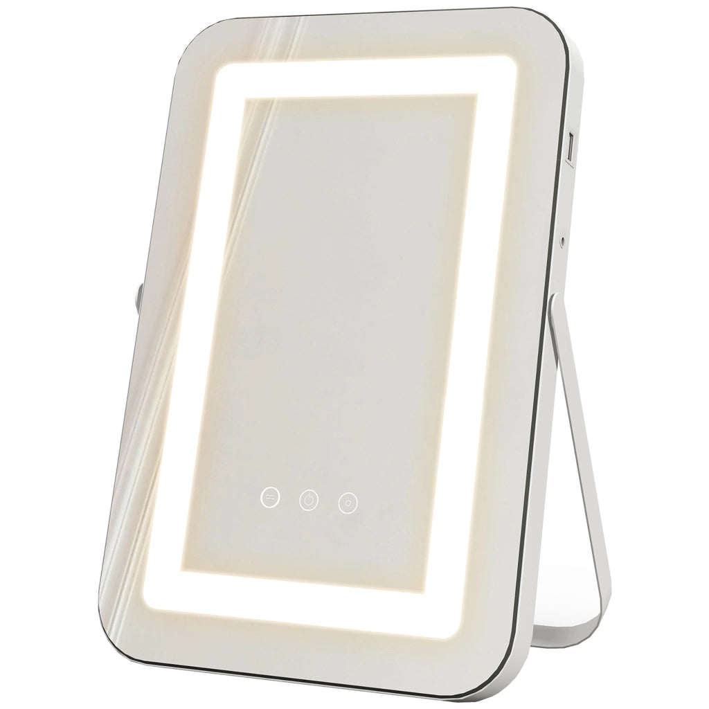 Specchio Trucco con Luci e Ingranditore ¨C Minimal ¨C Bianco 31x41.5x3cm