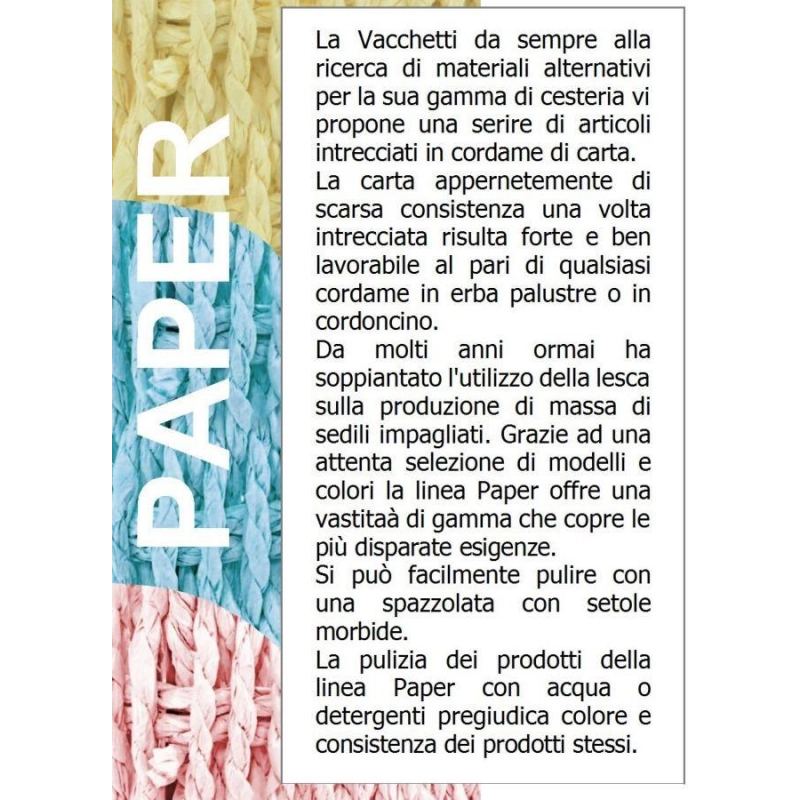 Cestone paper bianco 1-2 angol con fodera cm 40x40h53