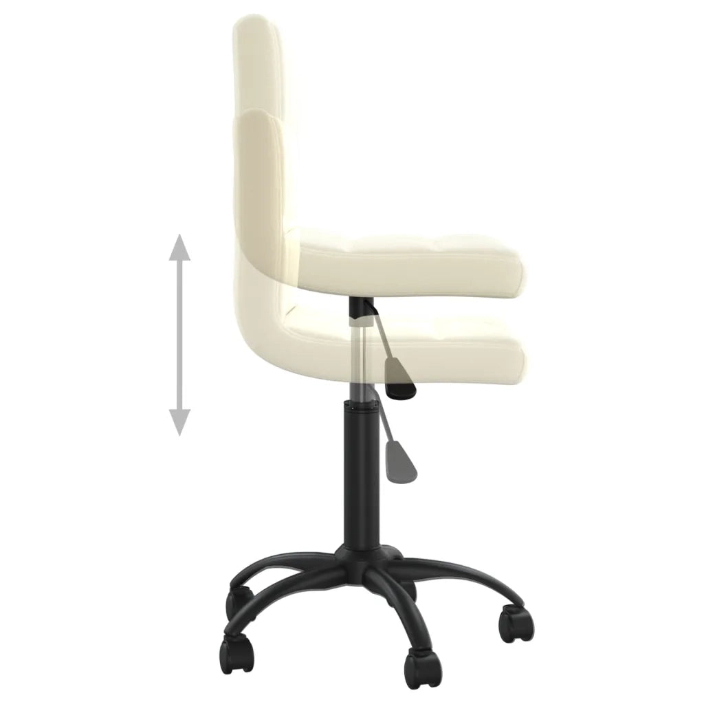 Sedia Girevole da Ufficio Crema in Velluto 334355