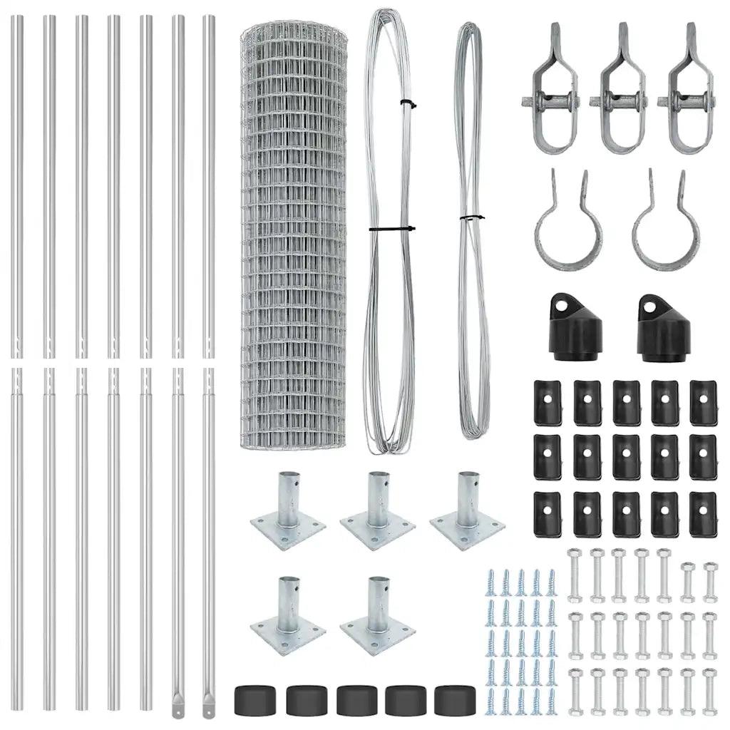 Recinzione da Giardino | Recinzione con Posto Argento 1,2 x 10 m Acciaio
