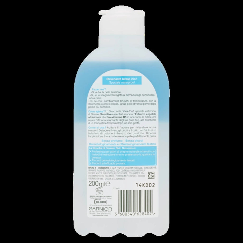 GARNIER SENSITIVE STRUCCANTE BIFASE 2 IN 1 WATERFPROOF DA 200 ML
