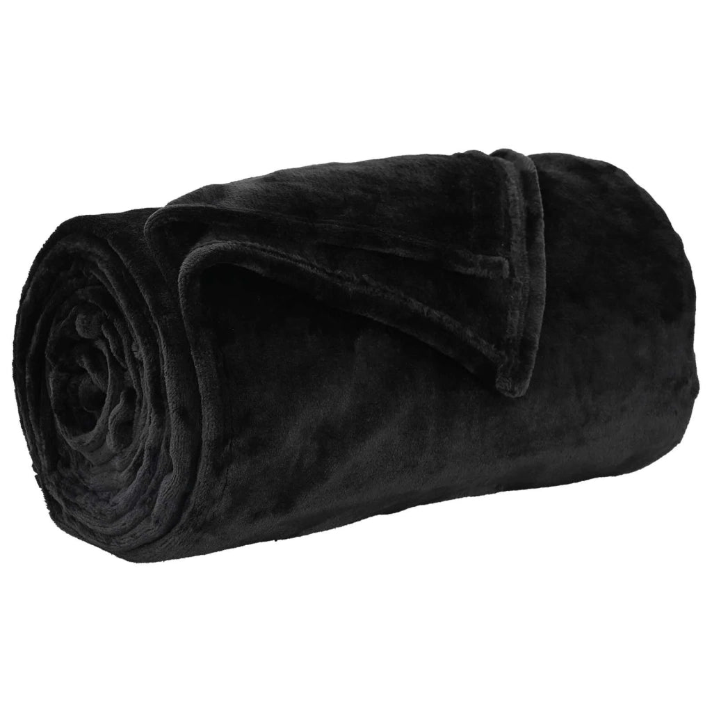 Coperte da Pile 6 pz Nero 240 x 270 cm Panno