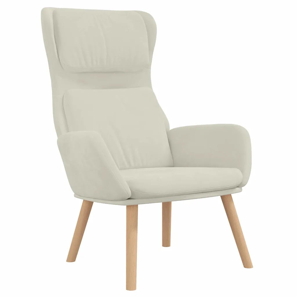 Poltrona | Sedia Relax Bianco Crema Velluto