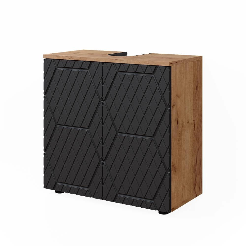 Vicco Mobile sottolavabo per bagno Antracite con struttura a nido d'ape 60 x 59 cm