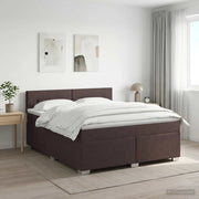 Letto box spring con materasso Marrone Scuro 140 x 190 cm 3450477