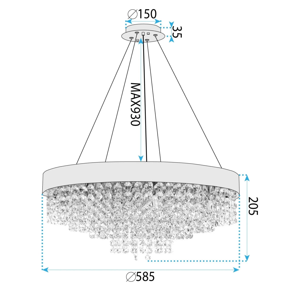 Lampada Da Soffitto APP1786-16CP 60 Cm Chrome