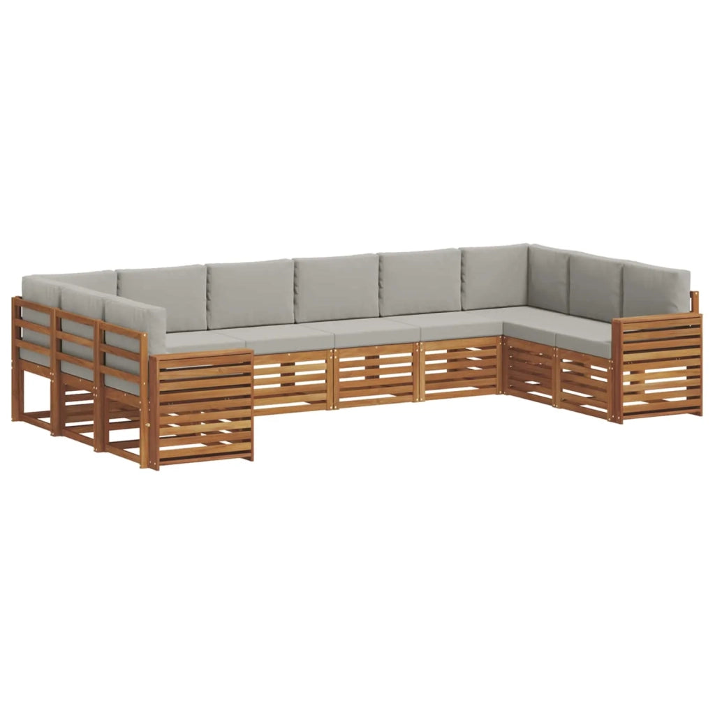 Set divano sezionale 10 pcs Grigio Naturale e Chiaro 3375566