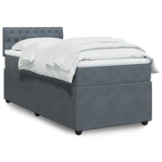Giroletto a Molle con Materasso Grigio Scuro 80x200 cm Velluto