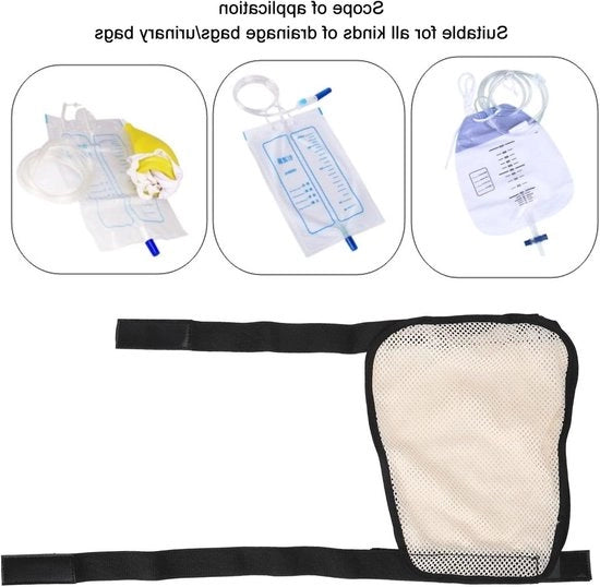 Supporto per catetere con cintura elastica e rete di respirazione, grande capacità, supporto per catetere per nefrostomia e cura della stoma.