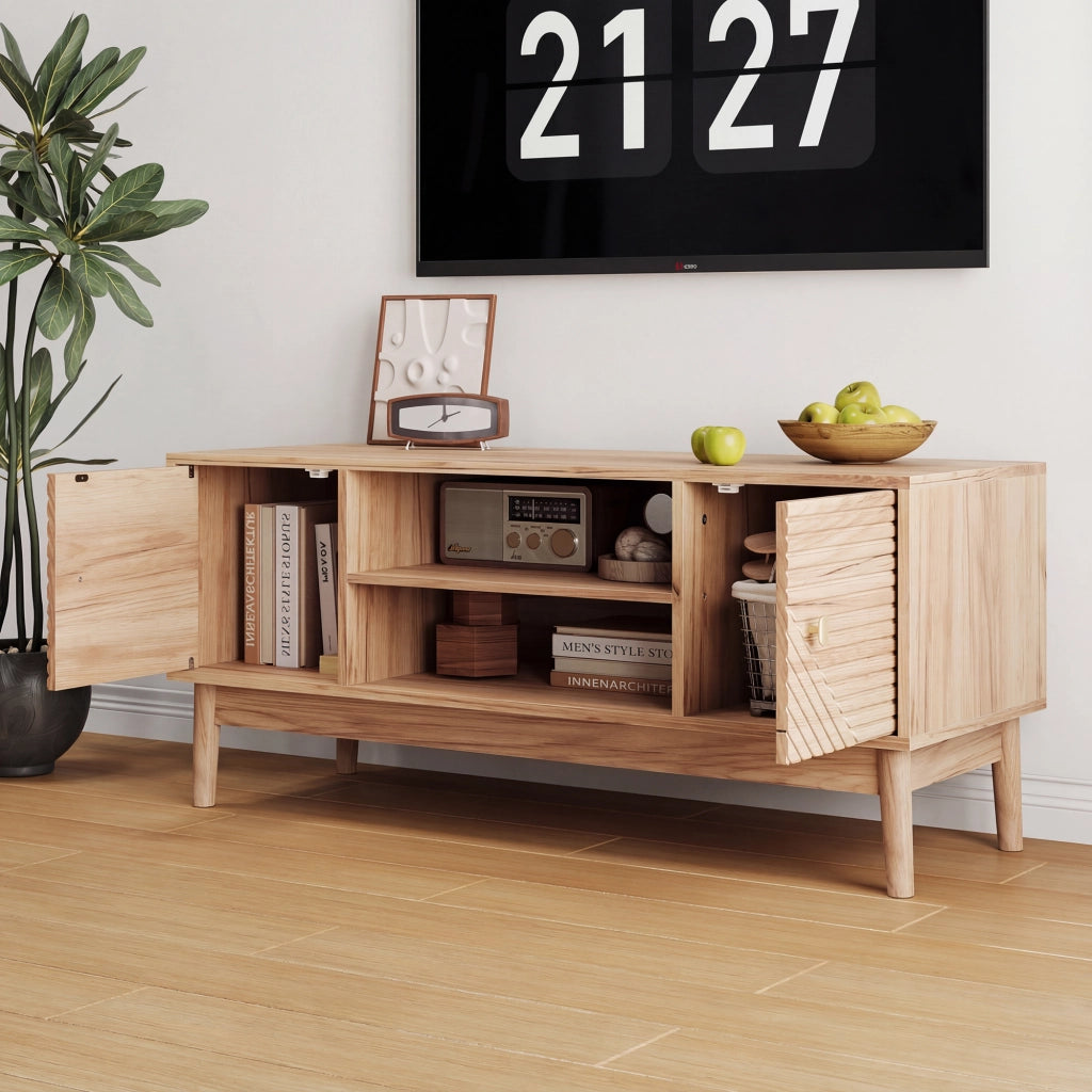 Cassettiera TV colore noce; in MDF; lunghezza 110 cm