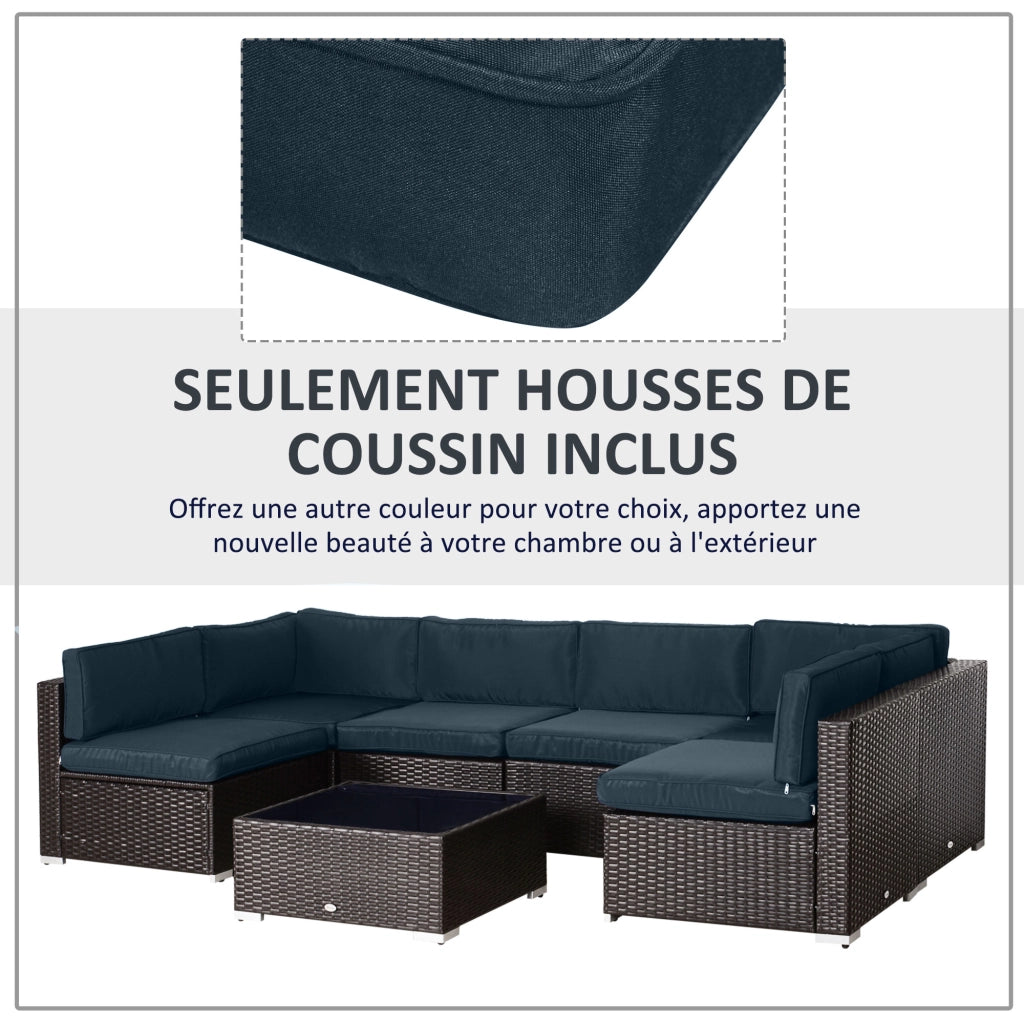 Set di 14 Fodere per Cuscini Divano da Giardino ¨C Minimal ¨C Blu