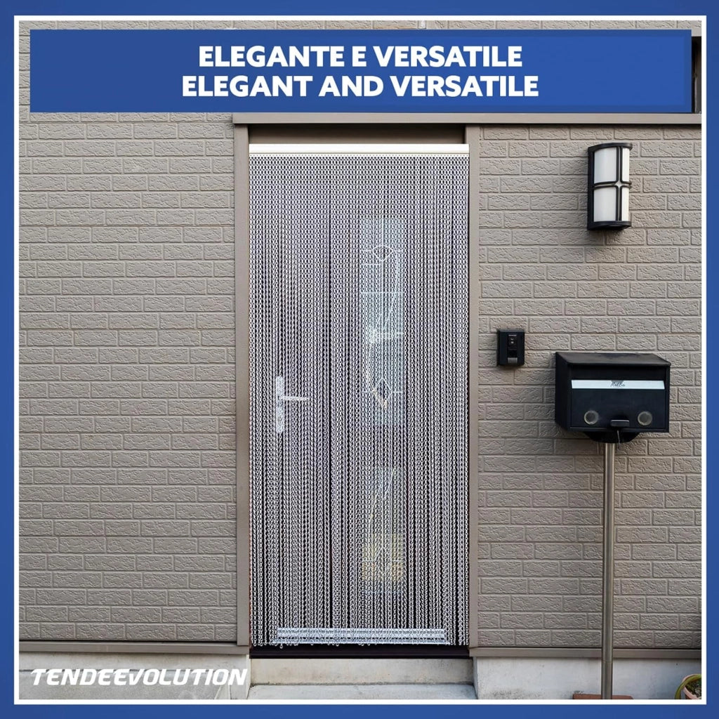 Tenda Catena Antimosche Alluminio Nero | Largh. 0,80m x Alt. 2,60m | Protezione Insetti, Porta, Esterno, Interno, Casa, Ufficio