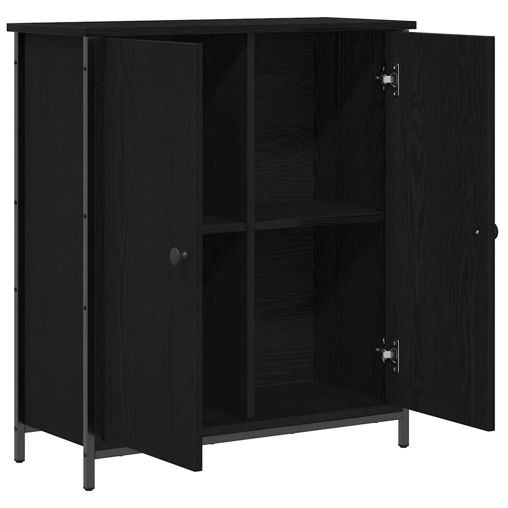 Credenza Rovere Nero 70 x 30 x 80 cm Legno multistrato 862975