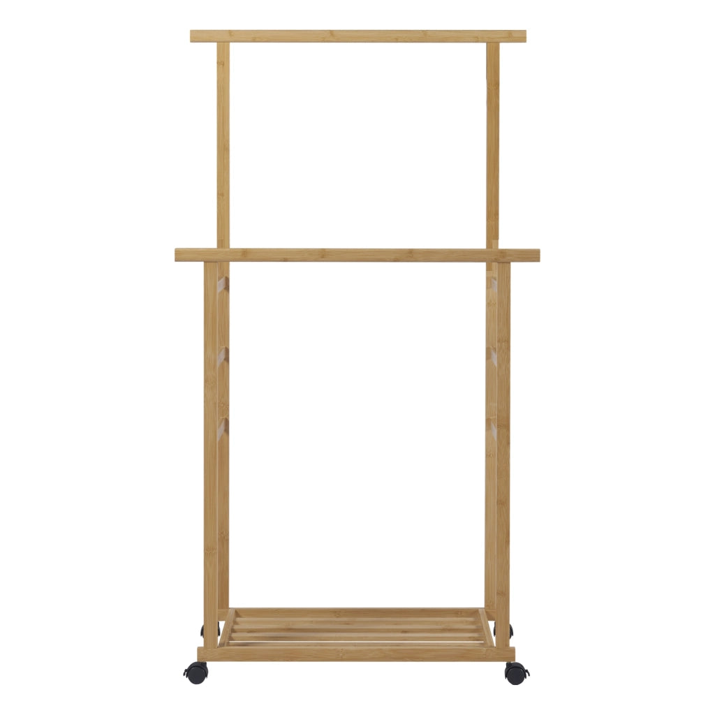 Stand Appendiabiti Ilmajok in Bambù con Ruote 147 x 70 x 36 cm [en.casa]