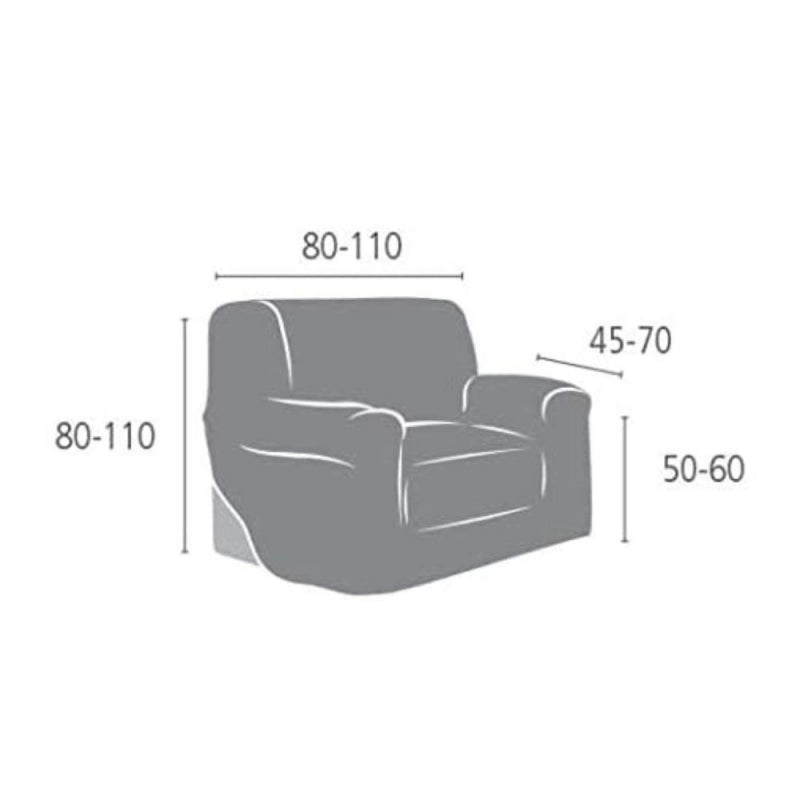 Copripoltrona Troya elastico grigio 80/110