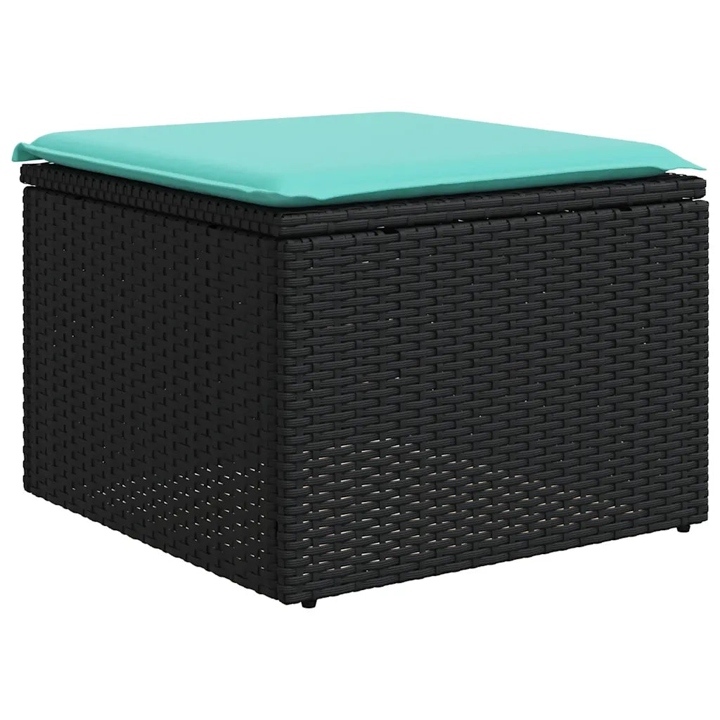 Set Divani da Giardino 11 pz con Cuscini Nero in Polyrattan 3228241