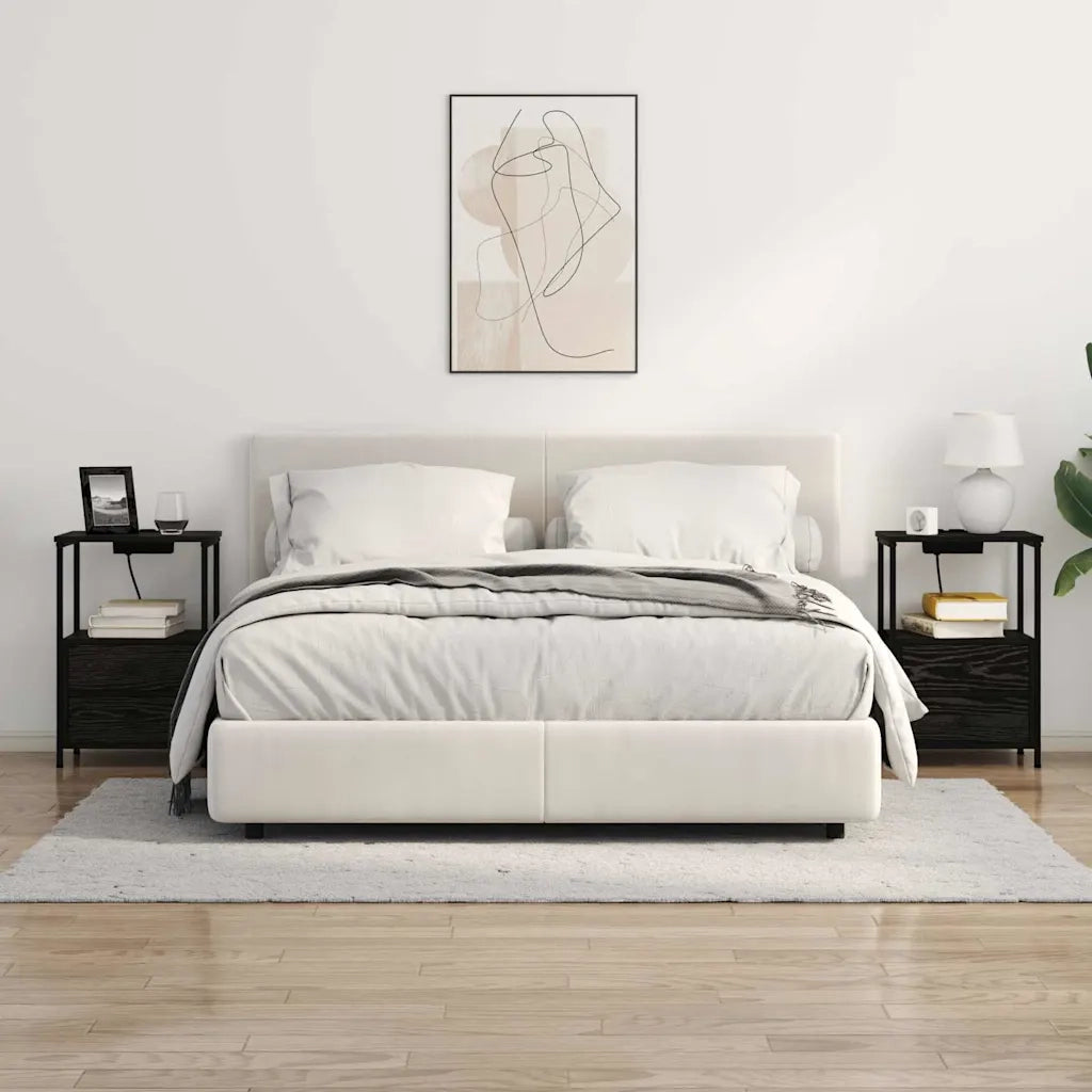 Armadio da Notte Rovere Nero 40 x 31 x 60 cm Legno multistrato 859440