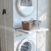 Kit di Sovrapposizione Buxton per Lavatrice e Asciugatrice con Ripiano - Bianco [en.casa]