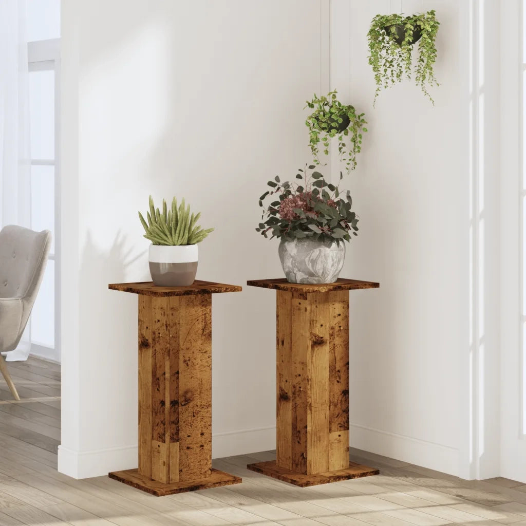 Supporti per piante | Sostegno per piante 2 pz Legno Vecchio 30x30x60 cm Truciolato