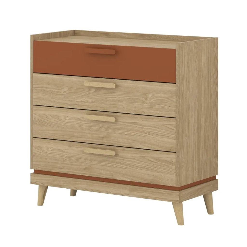 Cassettiera NOKI – Rovere chiaro e moka – 3 cassetti stile scandinavo