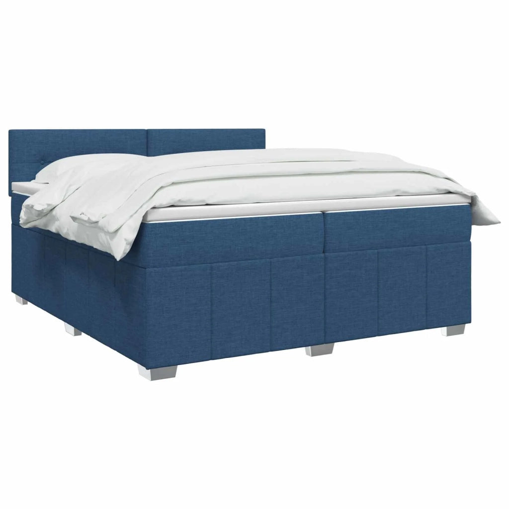 Letto box spring con materasso Blu 200 x 200 cm Tessuto 3451296