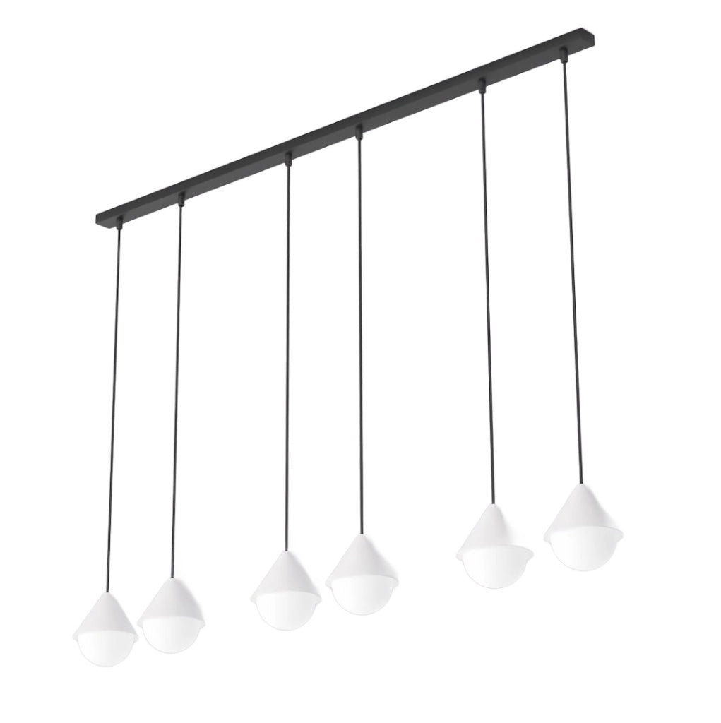 Lampada a sospensione GIRO moderna 6xG9 bianco nero Emibig