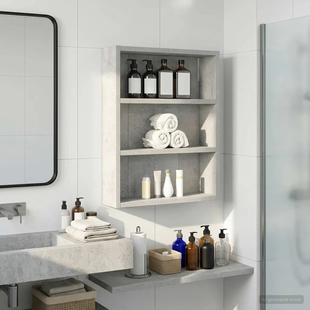 Armadio da bagno a muro Grigio Cemento 40 x 10 x 50 cm 889346