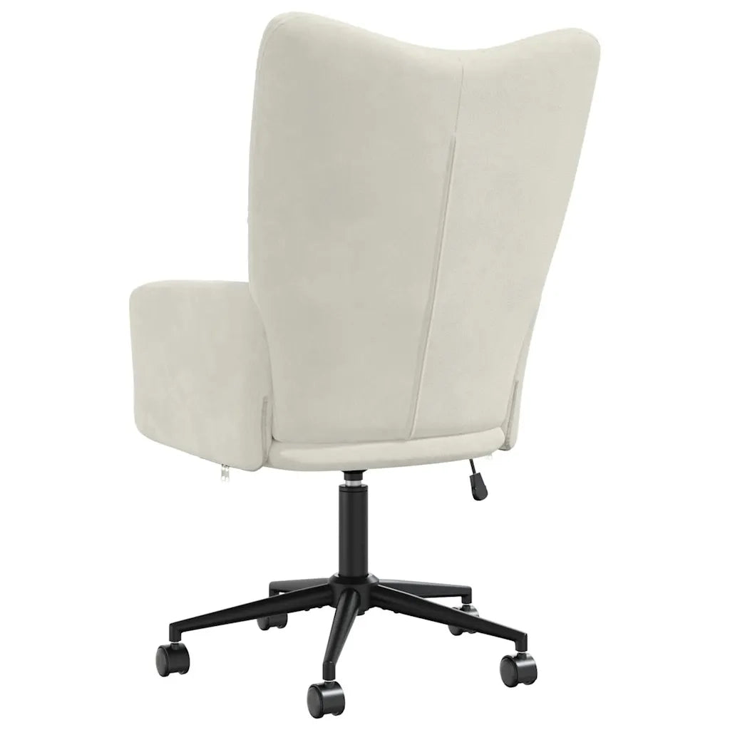 Sedia Relax Bianco Crema Velluto 328181