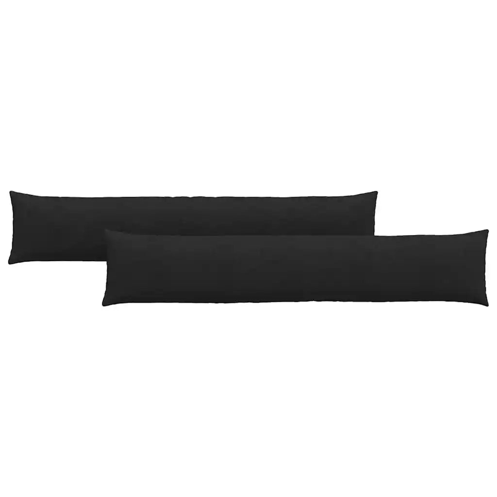 Cuscini da Divano 2 pz | Cuscini per sedie Nero 200 x 40 cm Tessuto