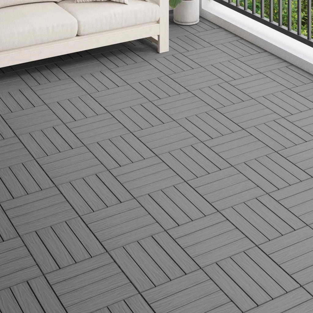 Piastrella per Decking Design 3D 11 pcs Grigio 30 x 30 cm WPC 42046680