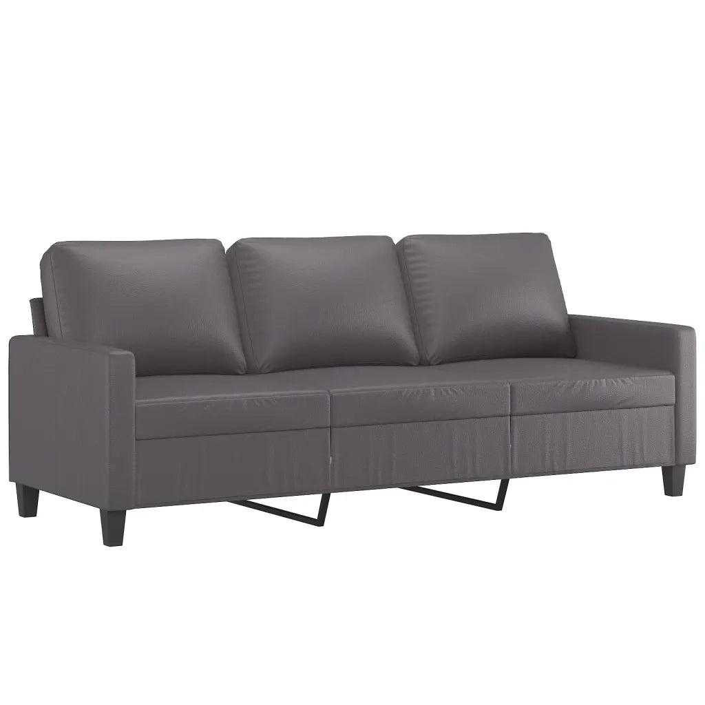 Set di Divani 4 pz con Cuscini Grigio in Similpelle