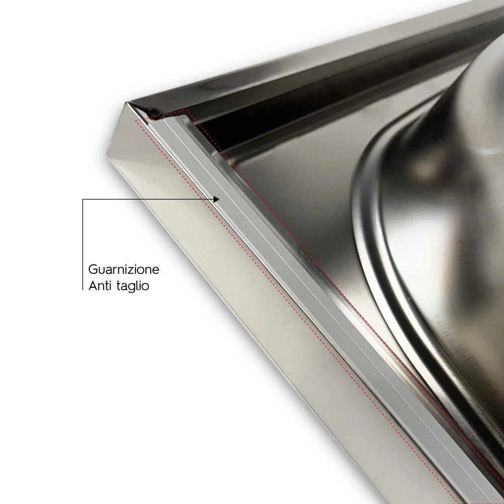 Lavello cucina quadrato da appoggio 60x60x15H una vasca inox SA24