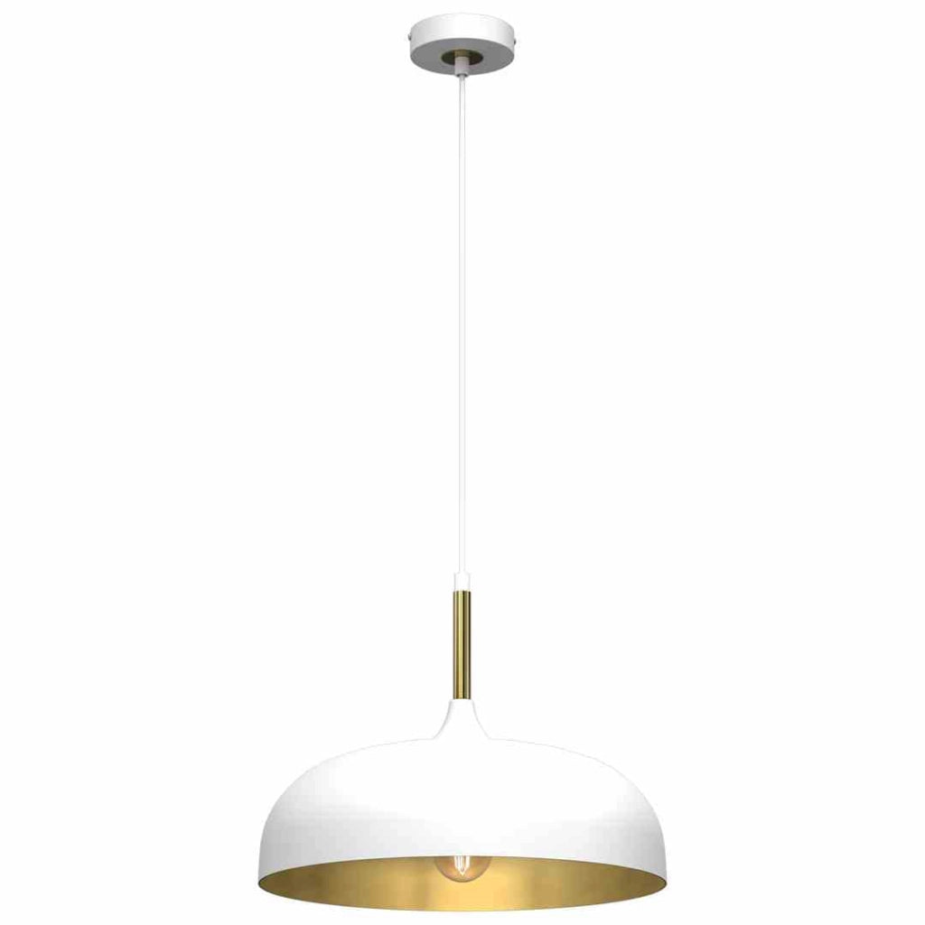 Lampada a sospensione Milagro Lincoln bianco/oro Ø35 E27